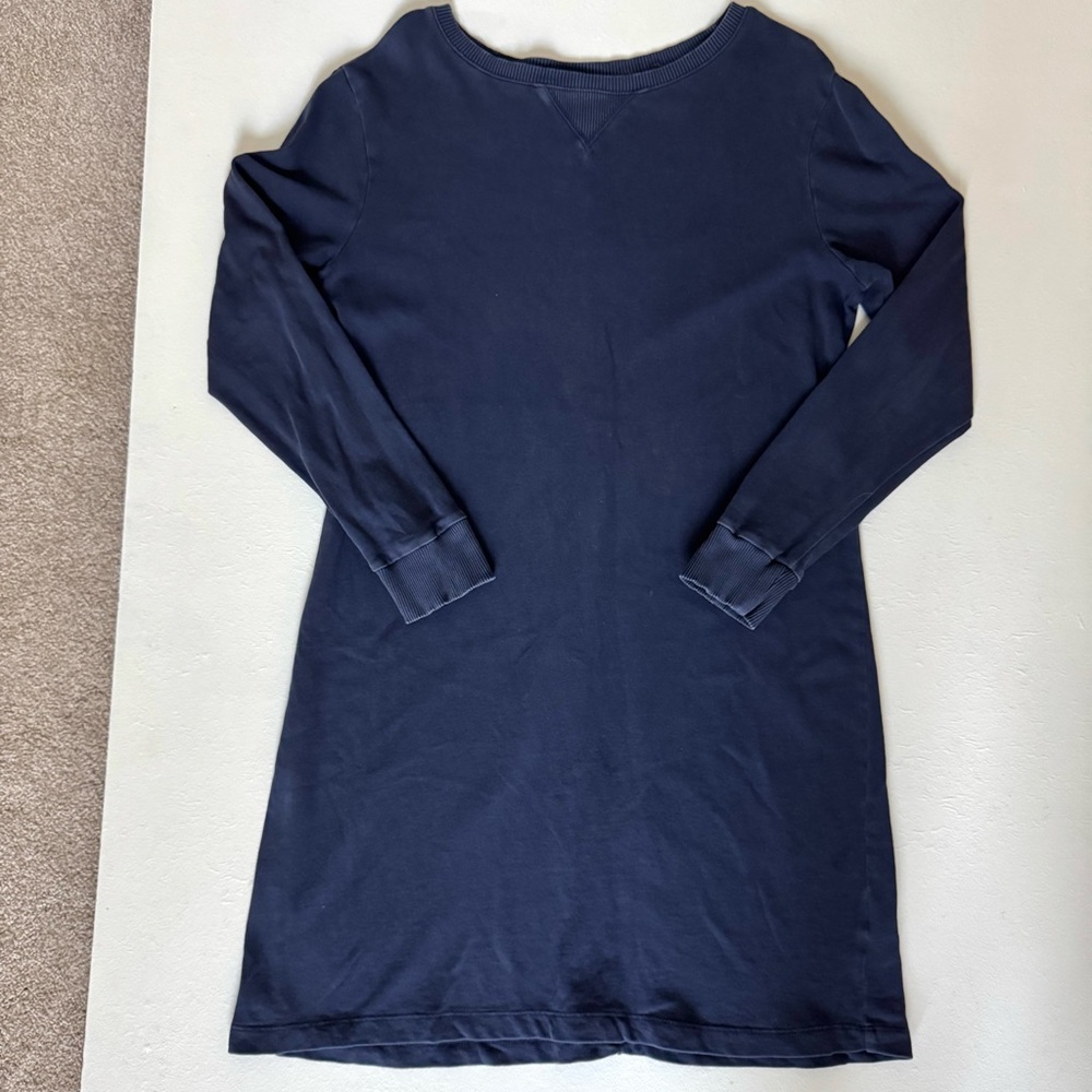 Old Navy Long-Sleeve Blue Mini Sweatshirt Dress Size L